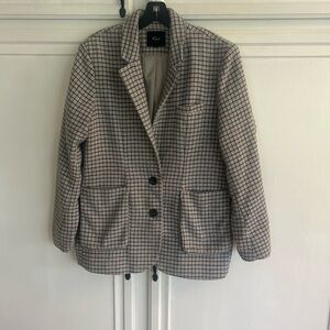 Rails Windsor Blazer in Lilac Navy Mini Check Large Wool blend
